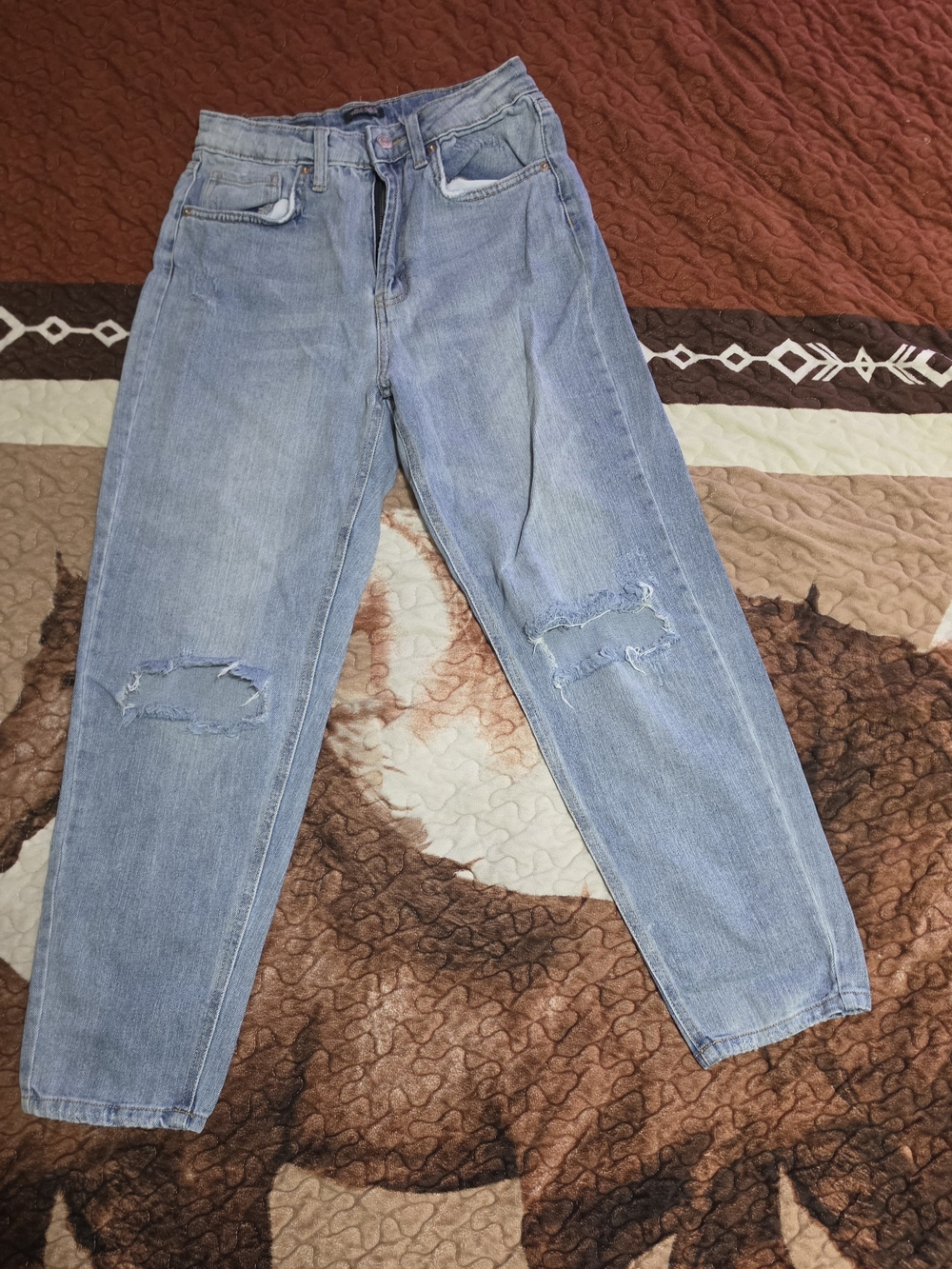 wild fable Light Blue High-Rise Distressed Jeans